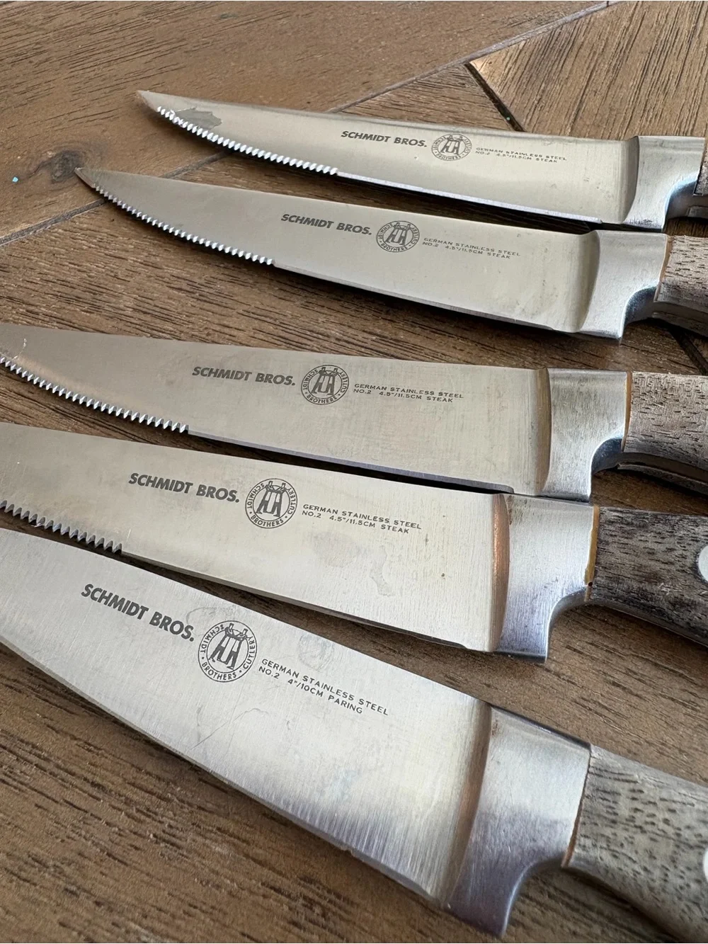 Schmidt Bros 5- Piece Knife Set - Wood, German Stainless Steel